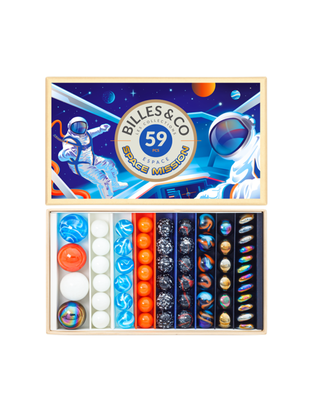 Glass marbles box