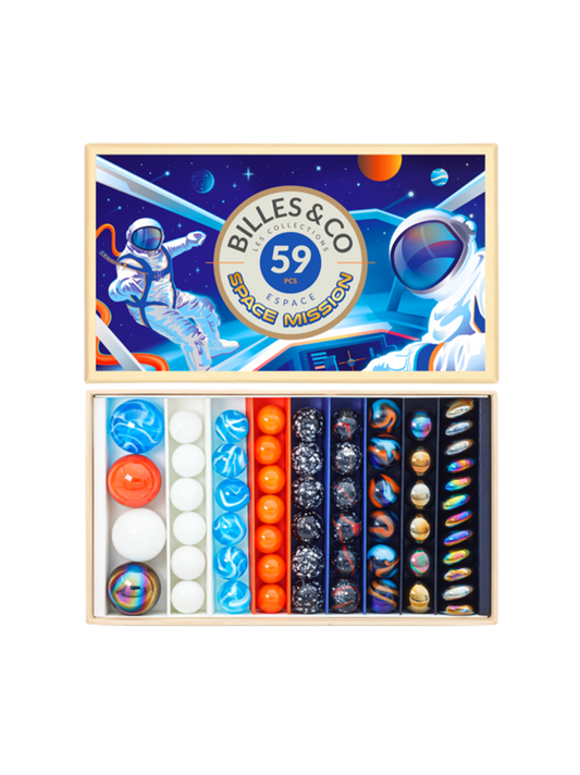 Glass marbles box