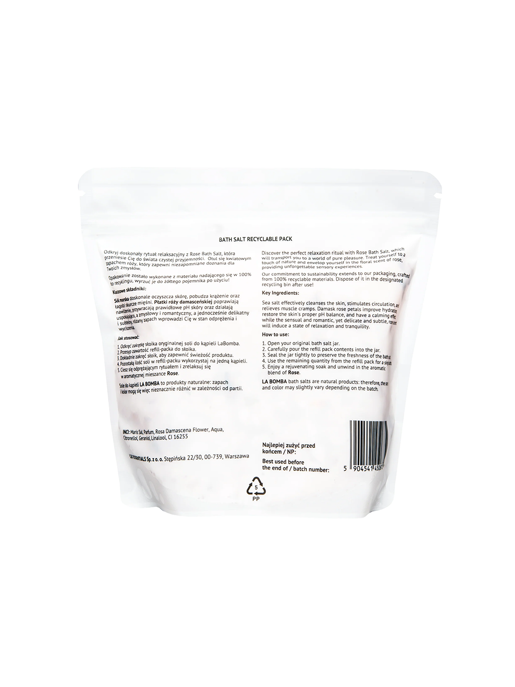 Bath salt refill pack