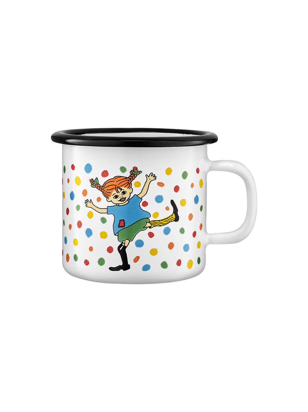 Retro enamel mug Pippi 2.5 dl