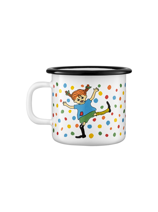 Retro enamel mug Pippi 2.5 dl