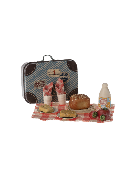 Miniaturę picnic set in a suitcase