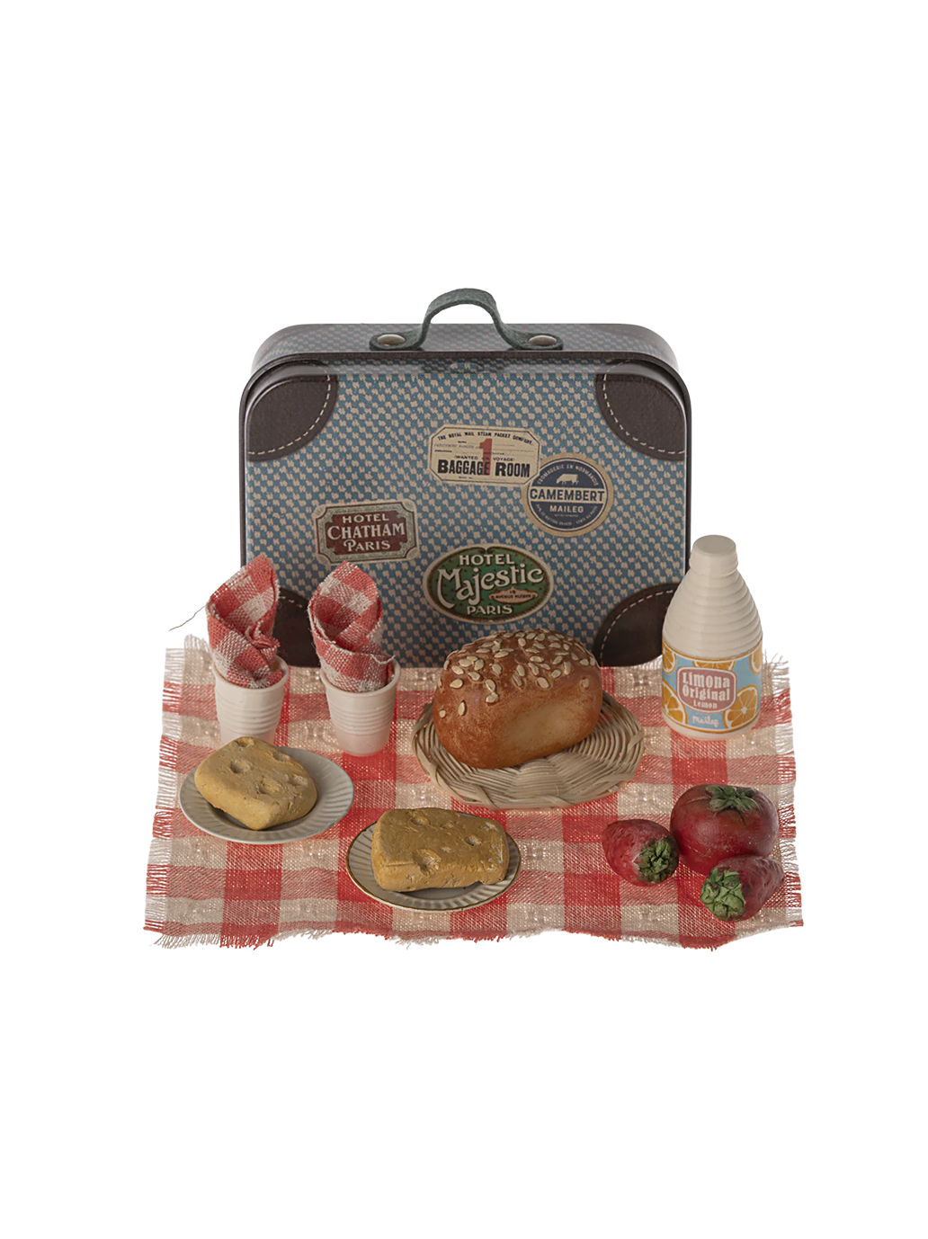 Set da picnic in miniatura in una valigia