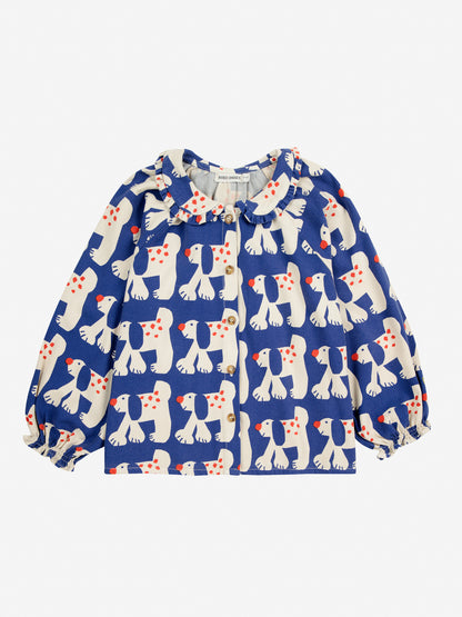 Fairy Dog all over  ranglan sleeve woven blouse