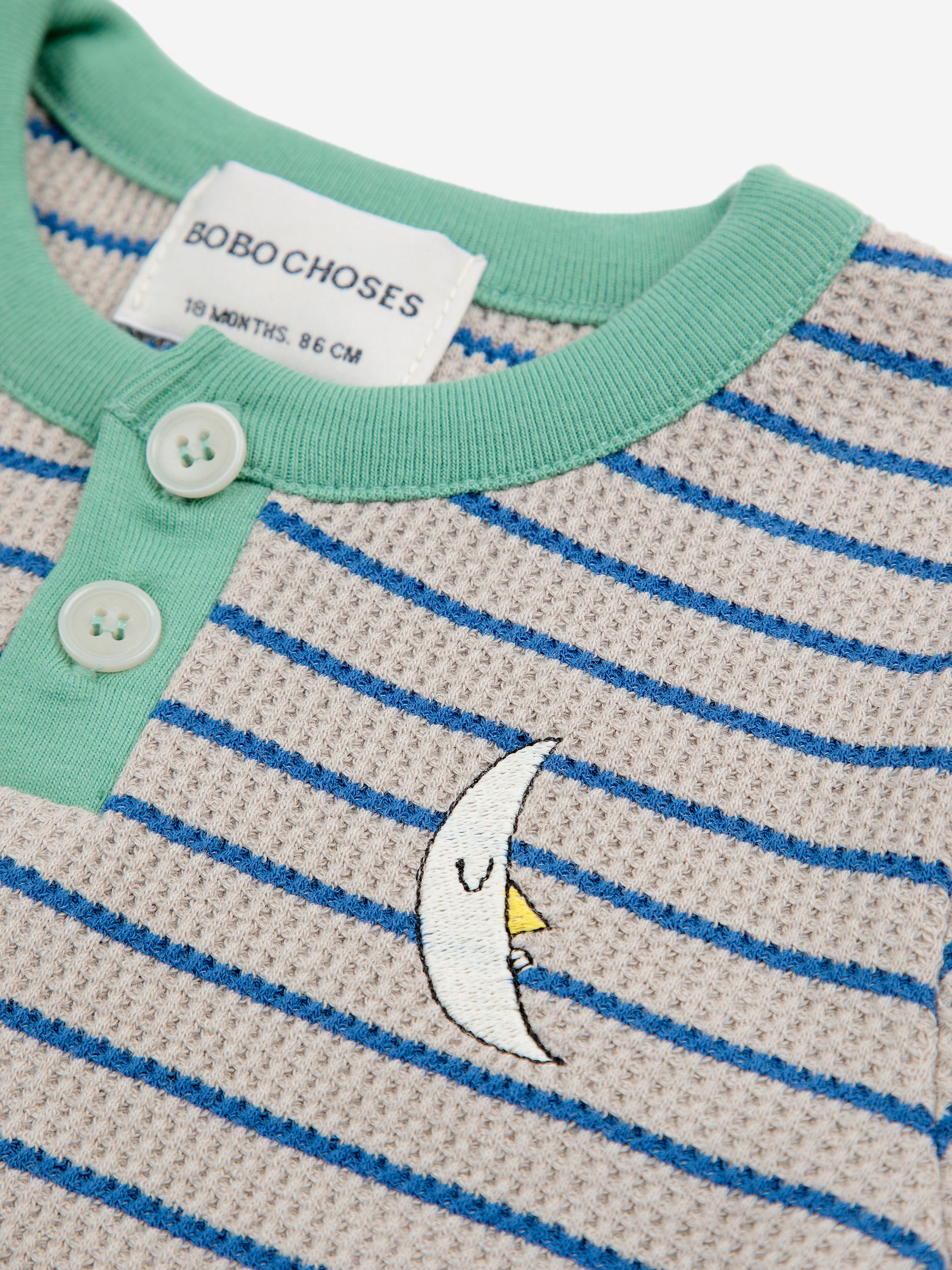 Camiseta Baby Stripes gofre botones