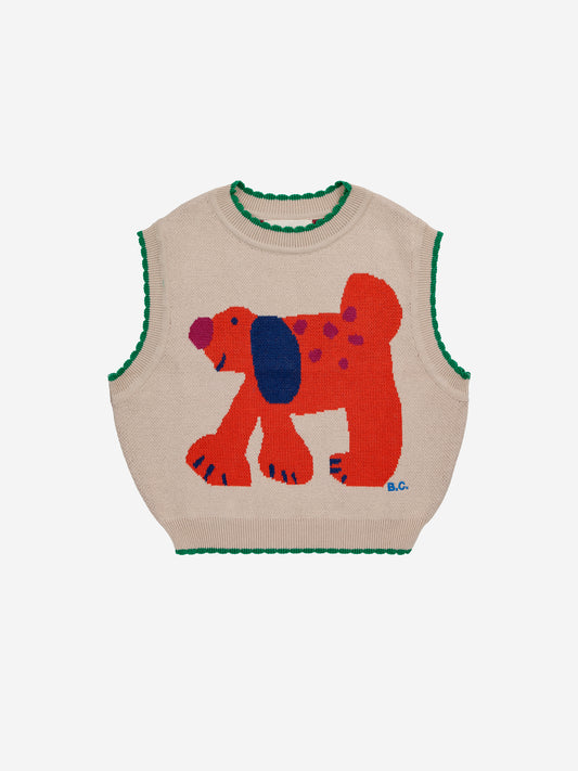 Fairy Dog jacquard knitted vest