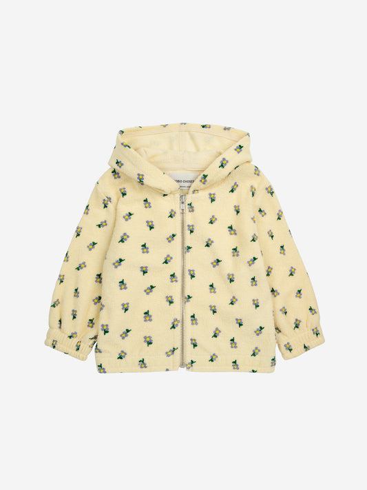 Sudadera con cremallera en toda la prenda Baby Pansy Flower