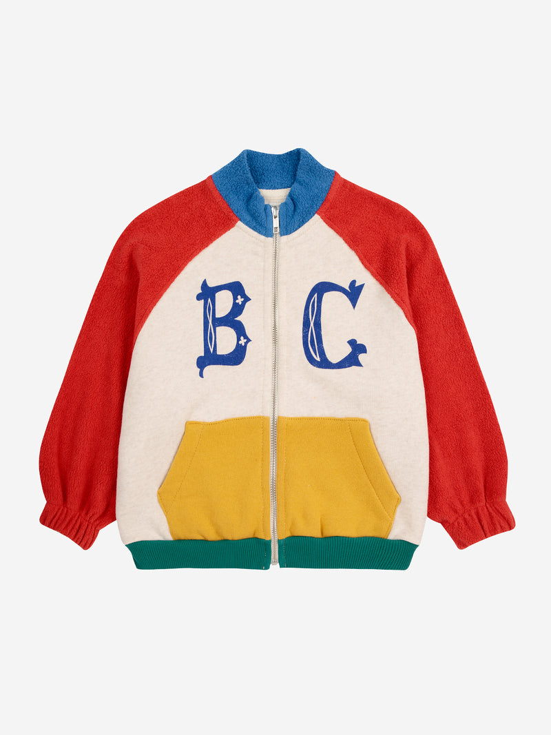 Sudadera BC vintage color block con cremallera