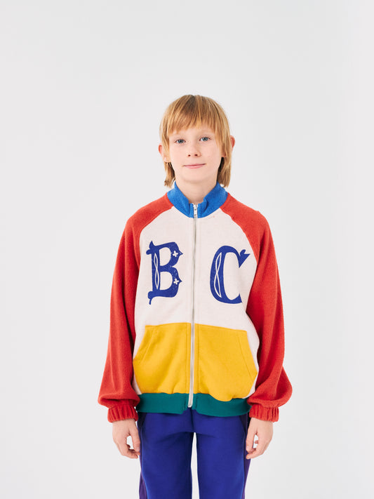 Sudadera BC vintage color block con cremallera