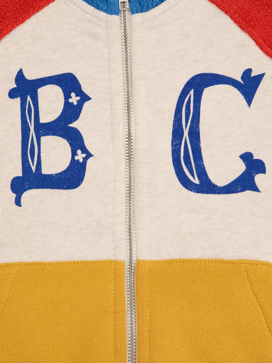 Sudadera BC vintage color block con cremallera