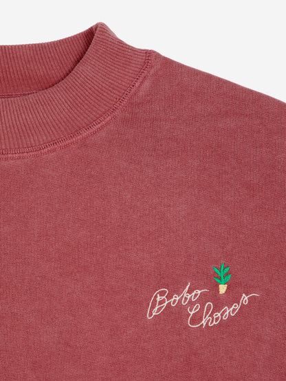Bobo Choses embroidery mock-neck sweatshirt