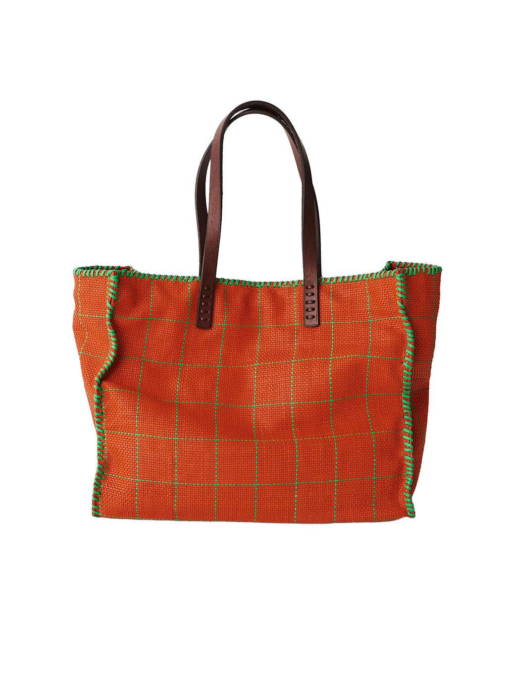 Leather Check Tote