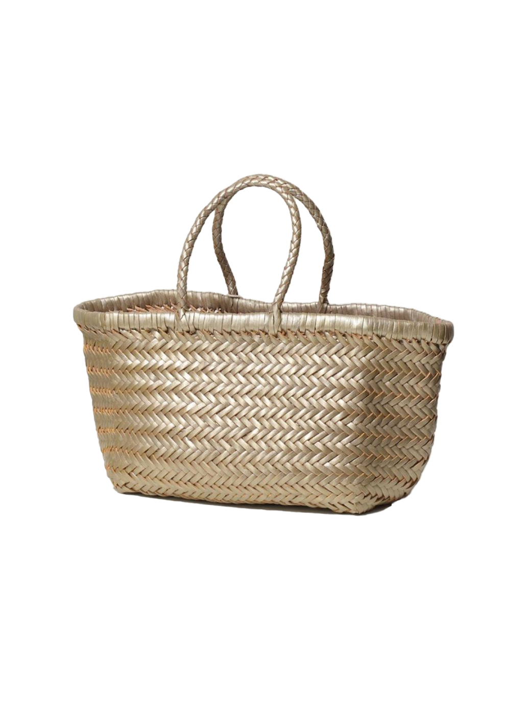 Triple Jump handwoven leather basket