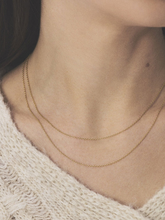 Anchor Plain Necklace 14K