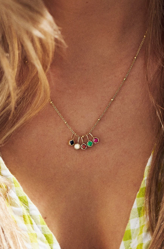 Birthstone Necklace Charm 14K Gold