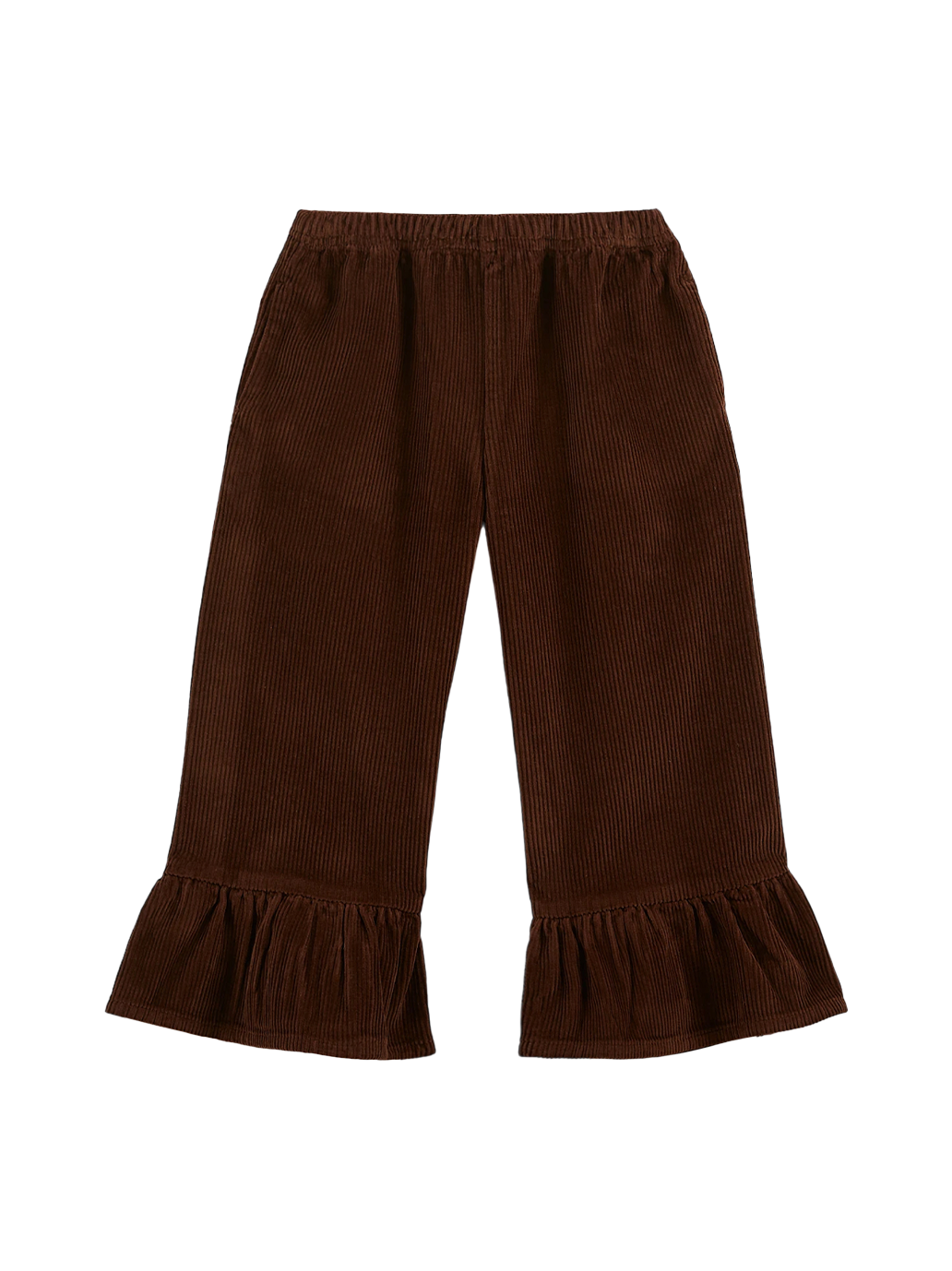 Corduroy flounce trousers