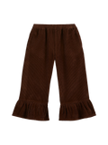 Corduroy flounce trousers