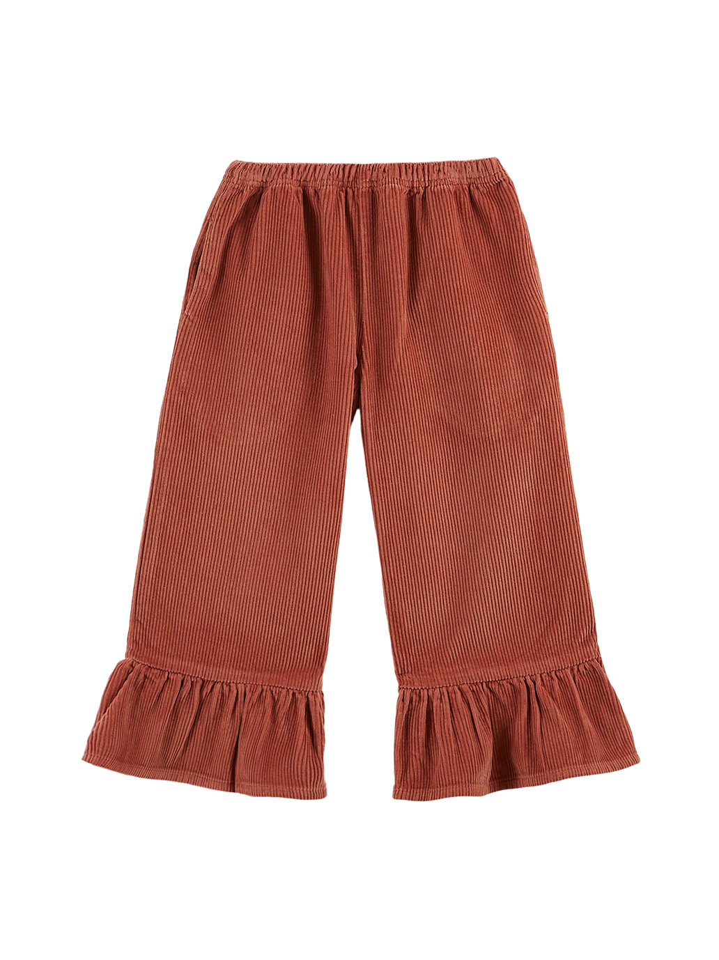 Corduroy flounce trousers