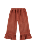 Corduroy flounce trousers