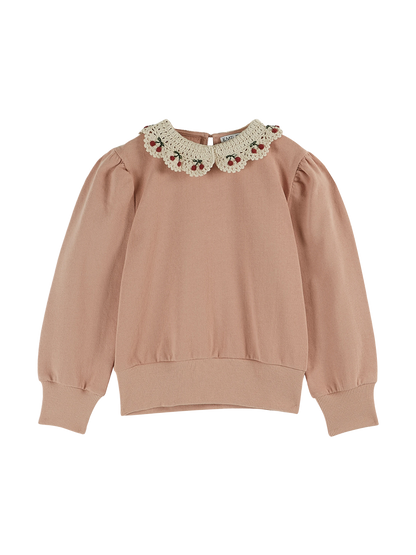 Embroidered collar sweatshirt