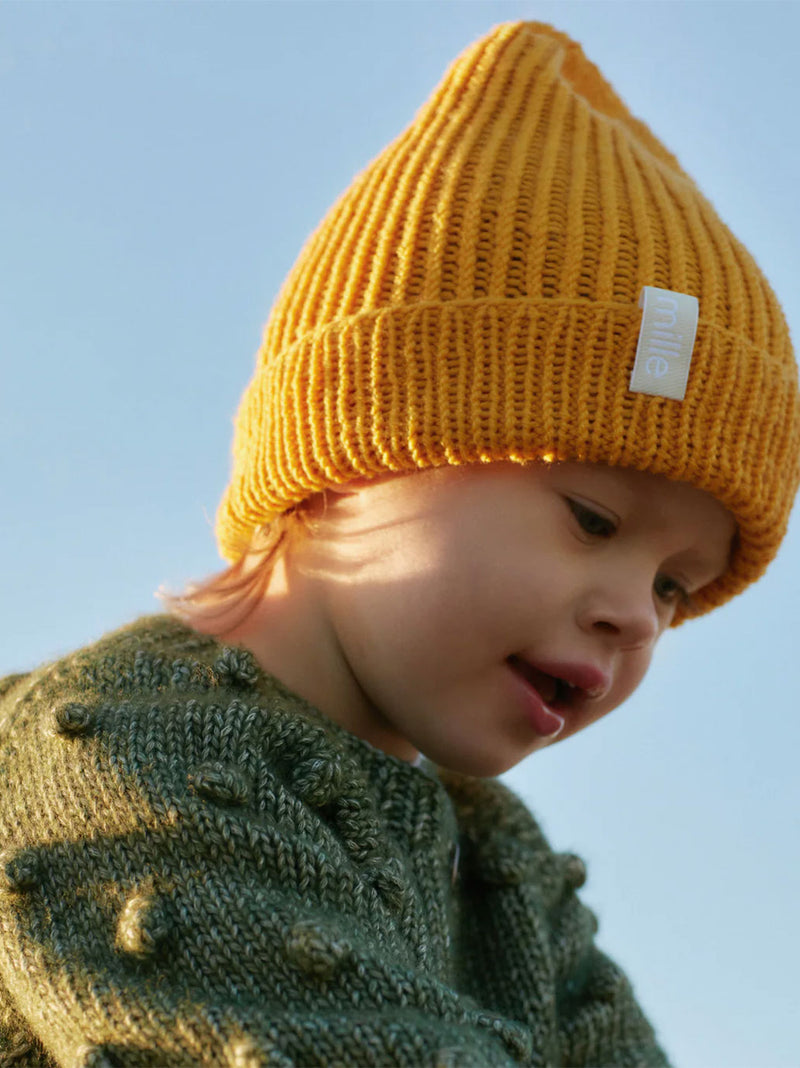 Warm merino wool beanie