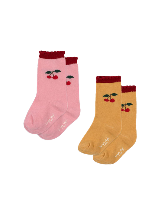 2-pack Jacquard frill socks