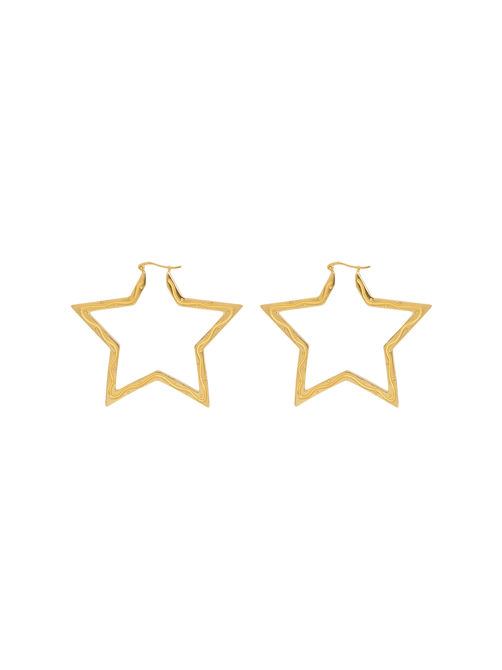 Pendientes de aro grandes Funky Star