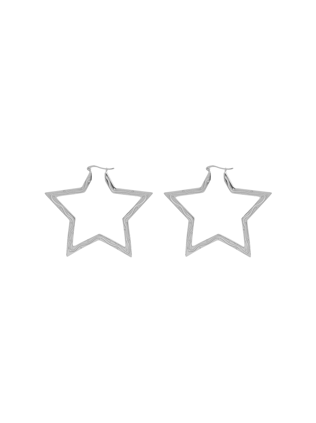 Pendientes de aro grandes Funky Star