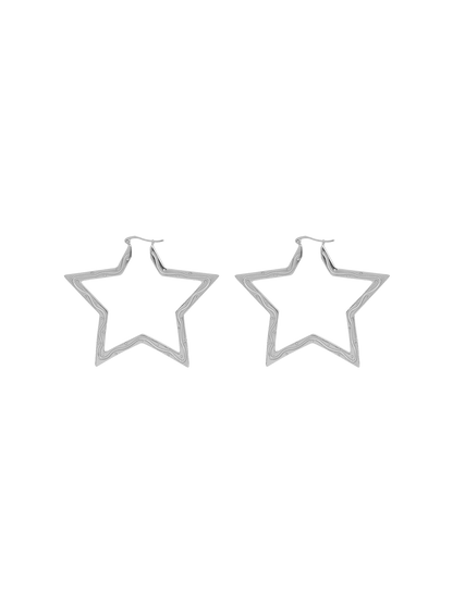 Pendientes de aro grandes Funky Star