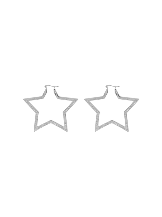 Pendientes de aro grandes Funky Star