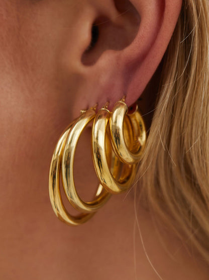 Thick hoop earrings