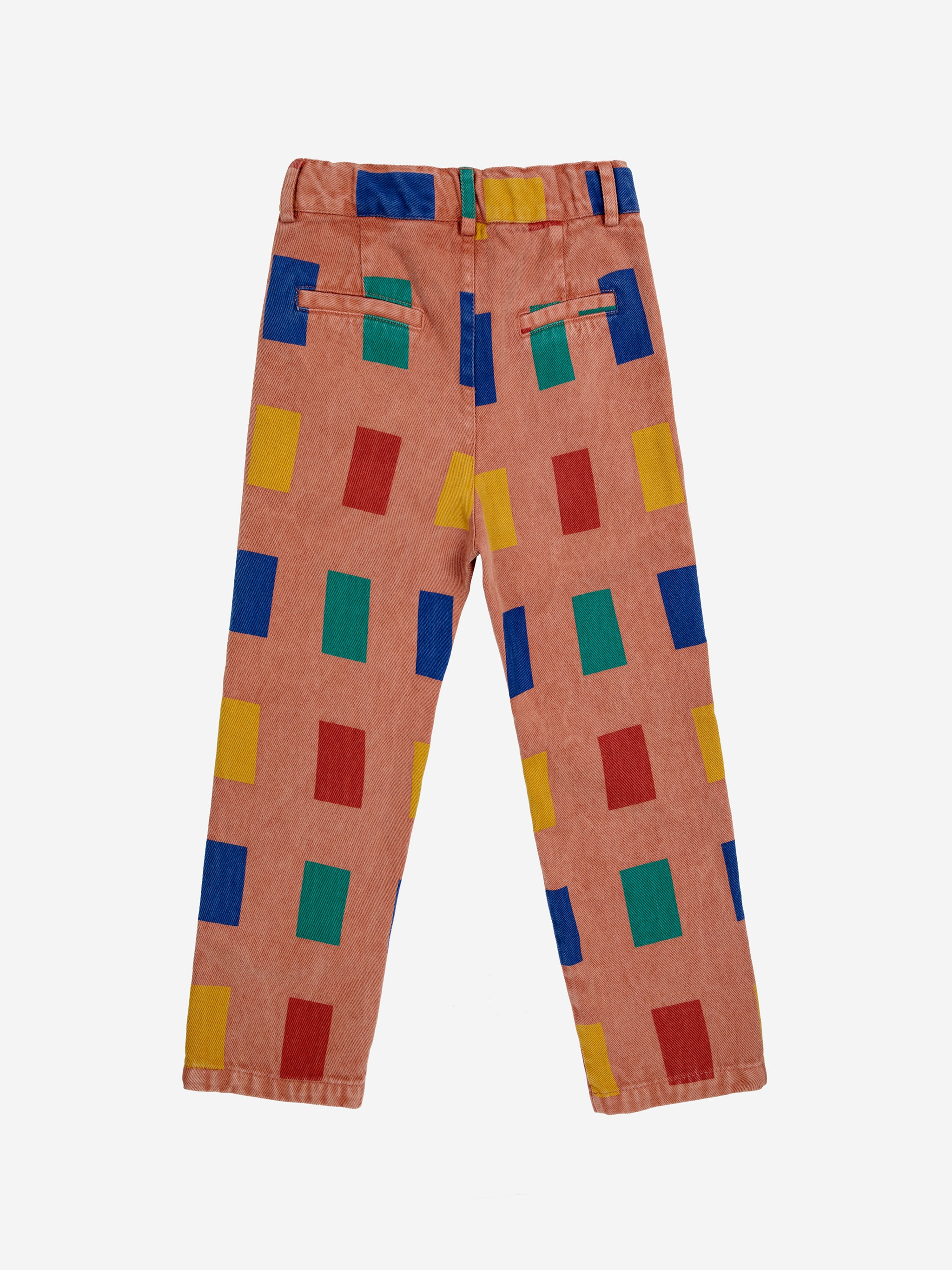 Pantalones chinos con estampado de colores en todas partes