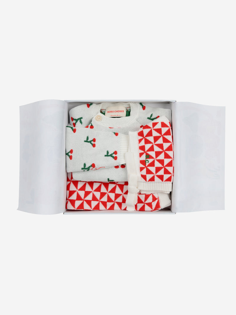 Set regalo lavorato a maglia Baby Cherry