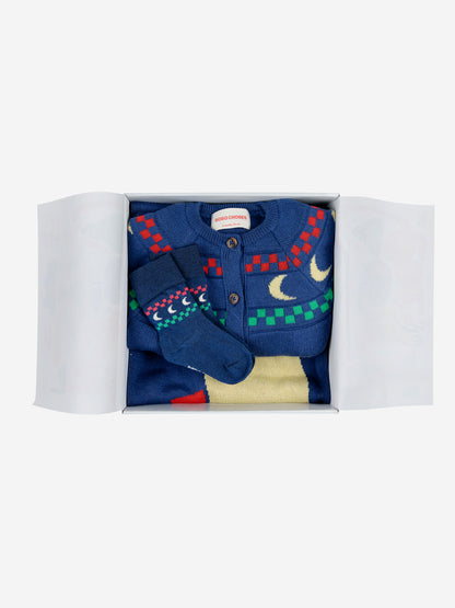 Baby Beneath The Moon knitted overall gift set