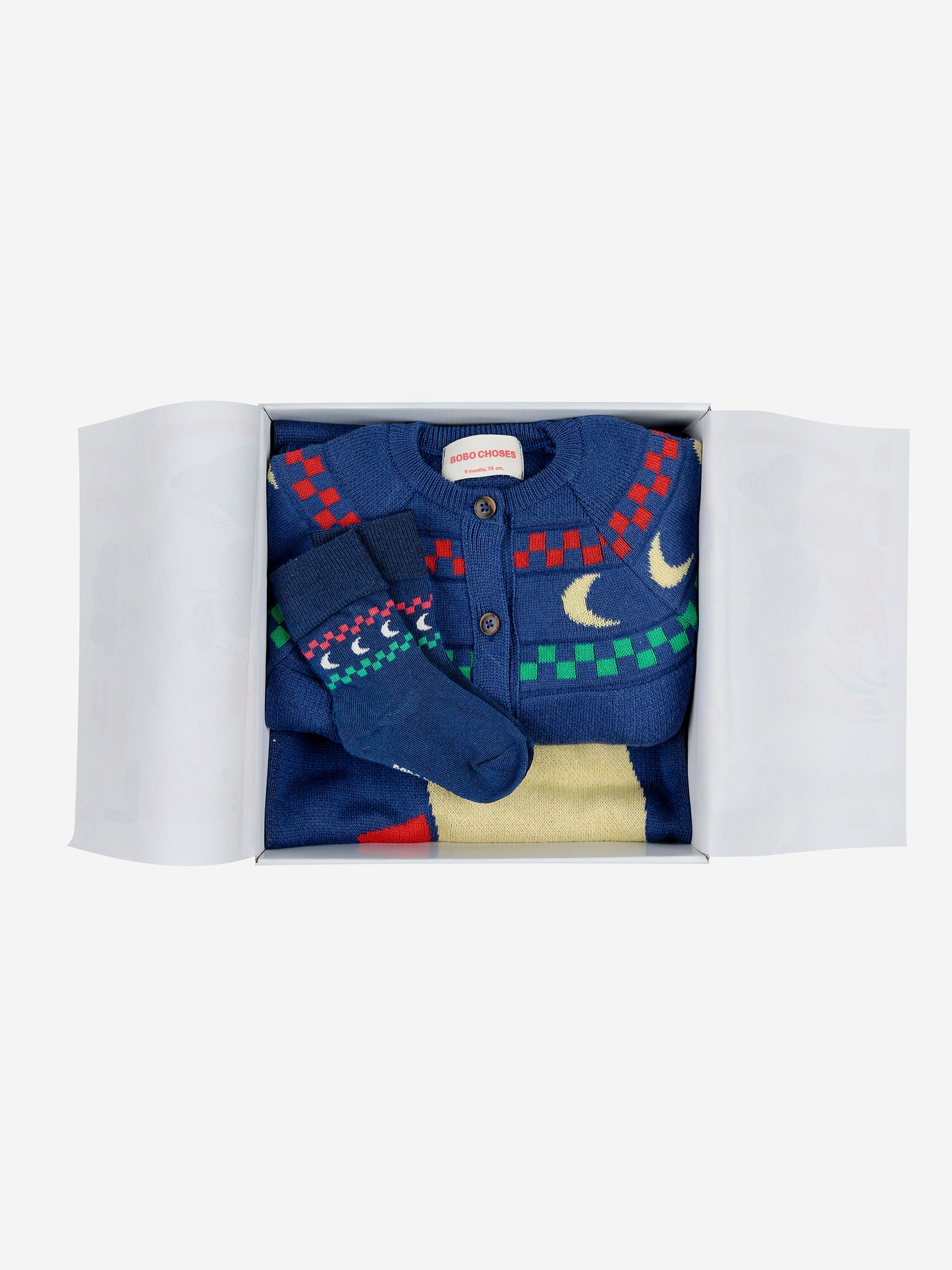 Baby Beneath The Moon knitted overall gift set