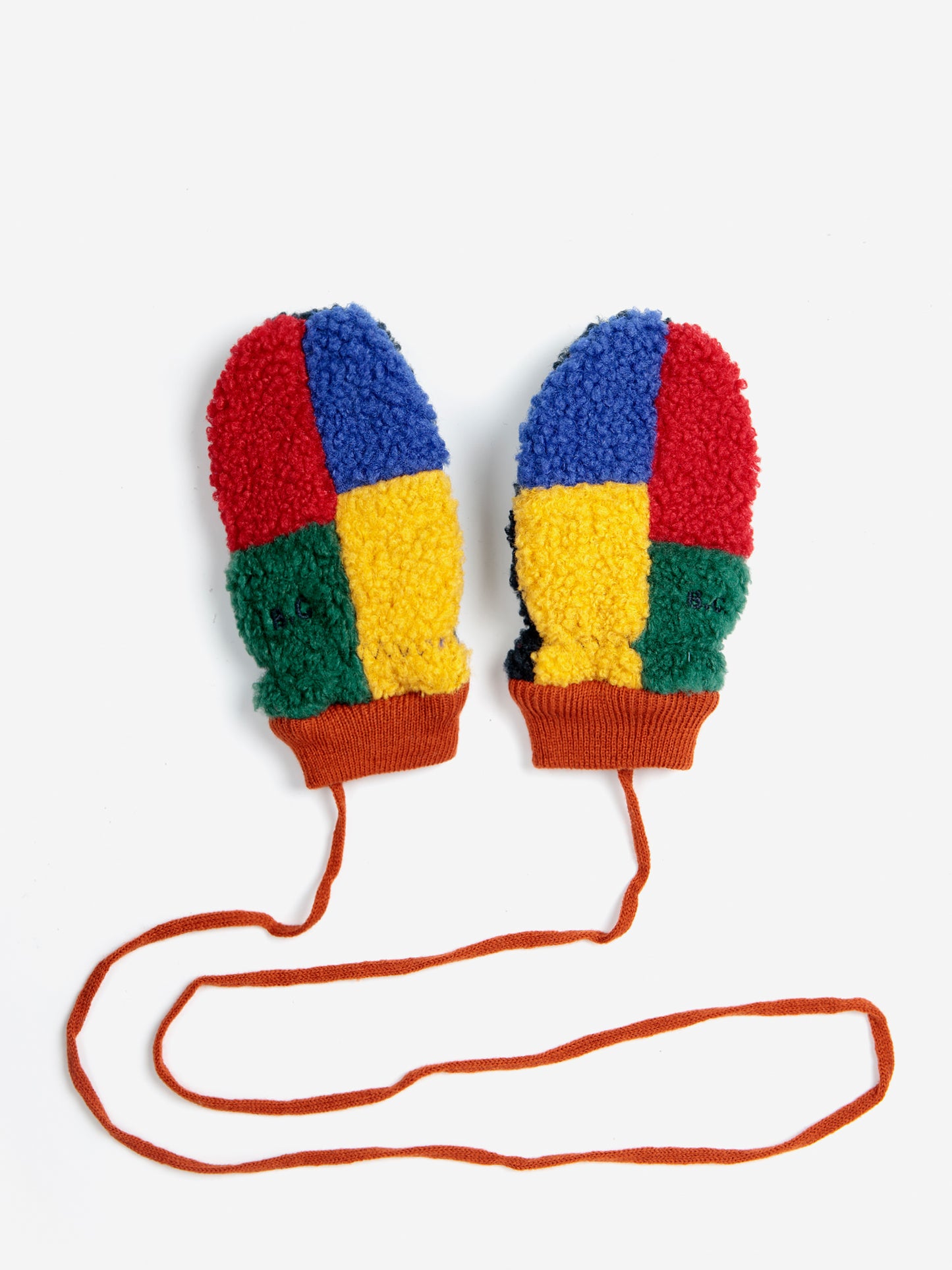 Baby Color Block sheepskin mittens