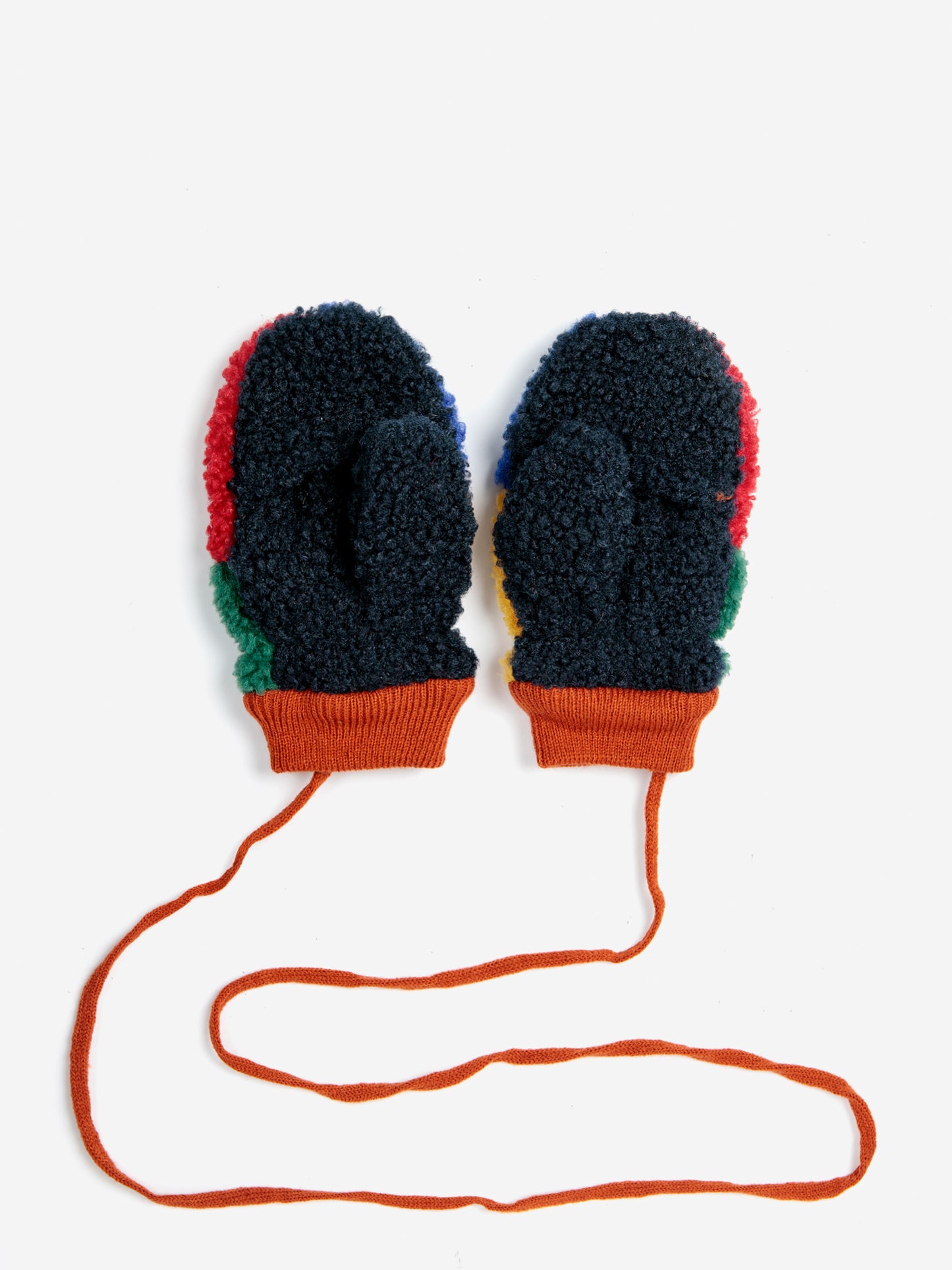 Baby Color Block sheepskin mittens