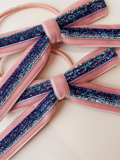 Velvet bow hair elastic