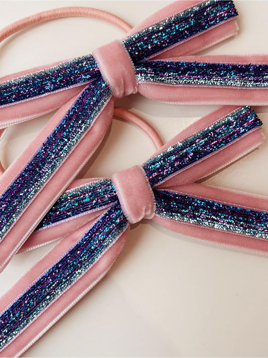 Velvet bow hair elastic