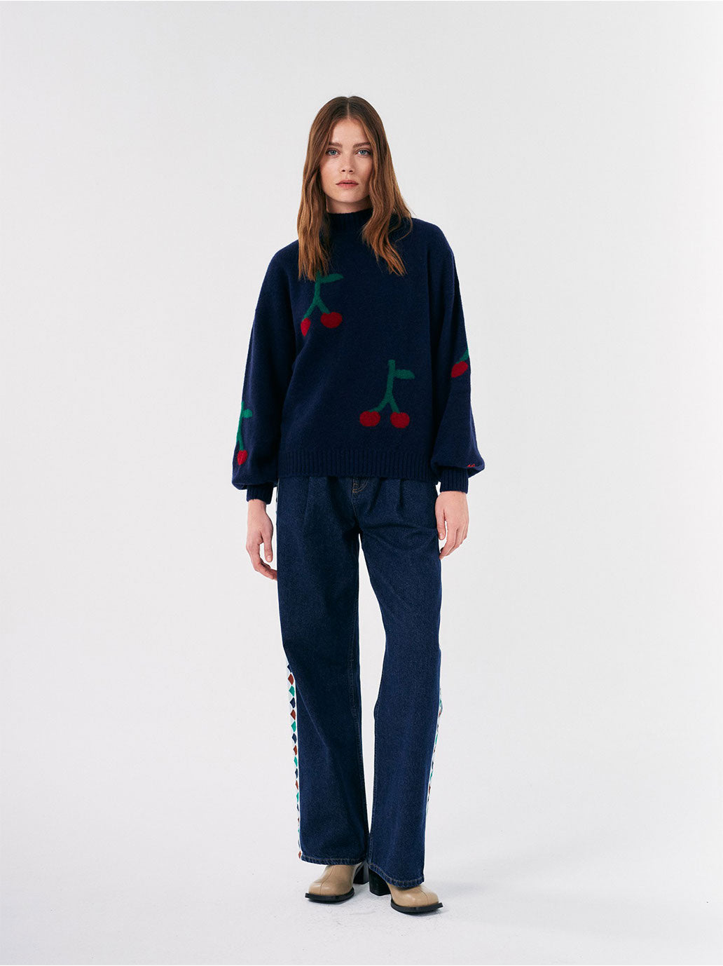 Cherry Turtle Neck Jumper