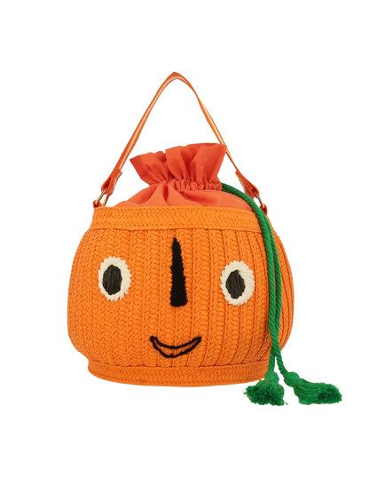 Bolsa tipo cesta de calabaza para pedir dulces o trucos