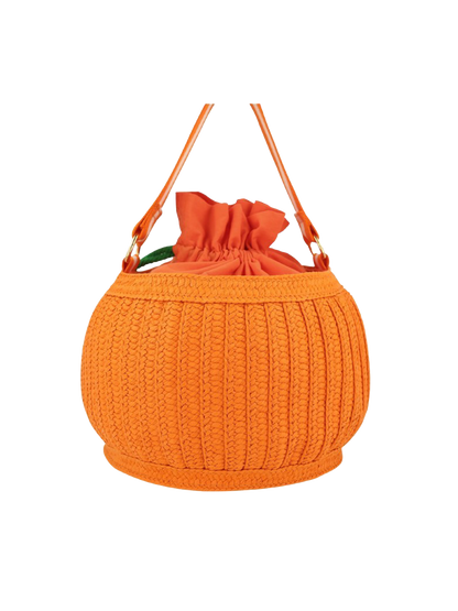 Bolsa tipo cesta de calabaza para pedir dulces o trucos