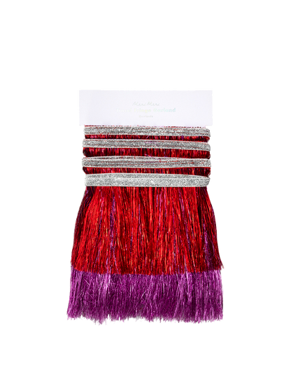 Red & Pink Tinsel Fringe Garland