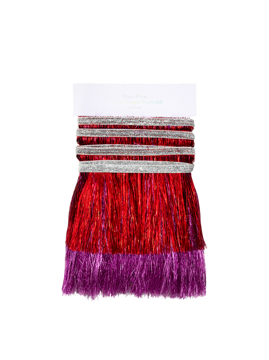 Red & Pink Tinsel Fringe Garland