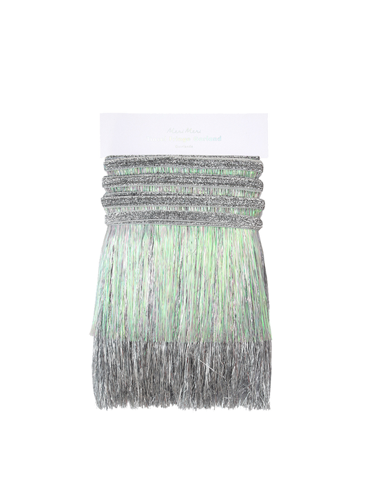 Silver Iridescent Tinsel Fringe Garland