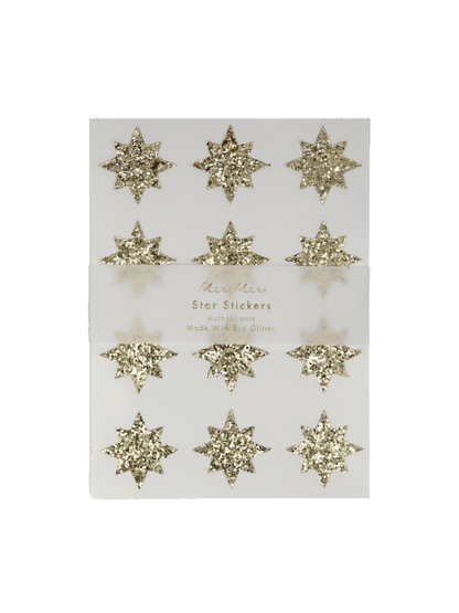 Gold Glitter Star Stickers