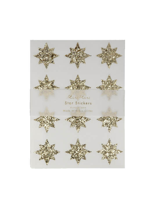 Gold Glitter Star Stickers