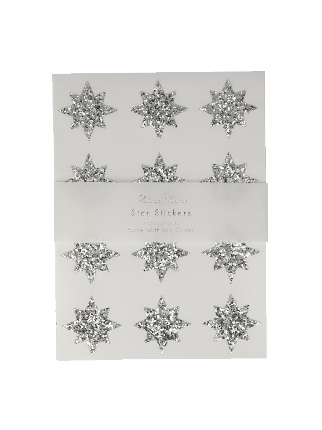 Silver Star Glitter Stickers