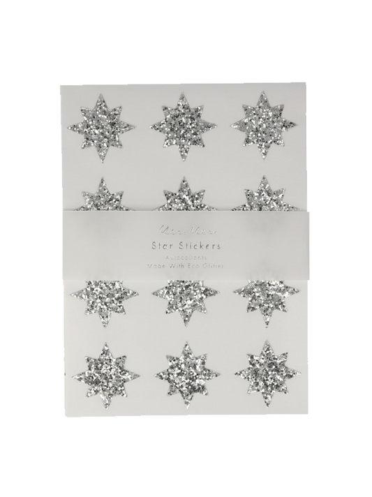 Silver Star Glitter Stickers