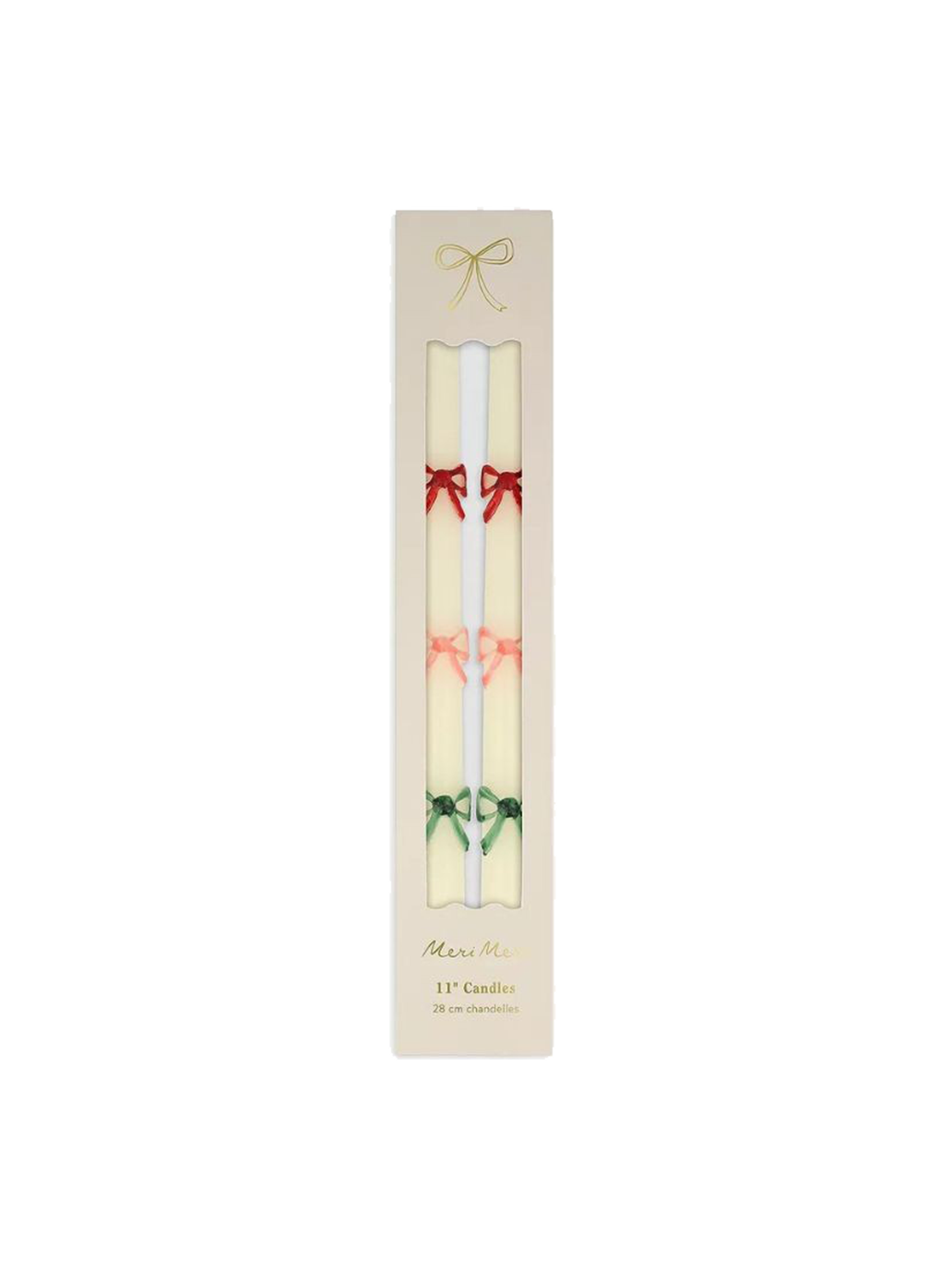 Multi Colour Bow Taper Candles